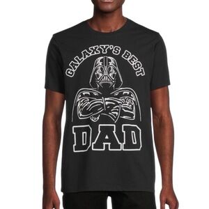 Star Wars Galaxy’s Best Dad Men's Graphic Crew Neck T-Shirt Size S (34-36) Black